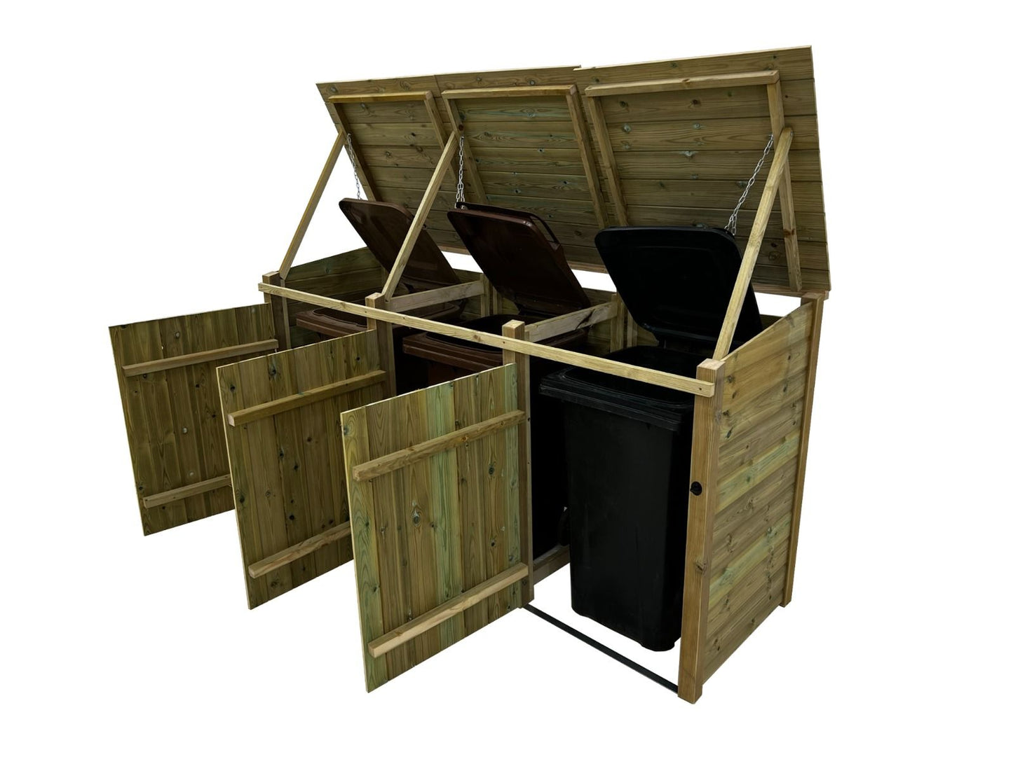 Premium Tongue and Groove Wooden Wheelie Bin Store