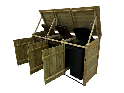Premium Tongue and Groove Wooden Wheelie Bin Store