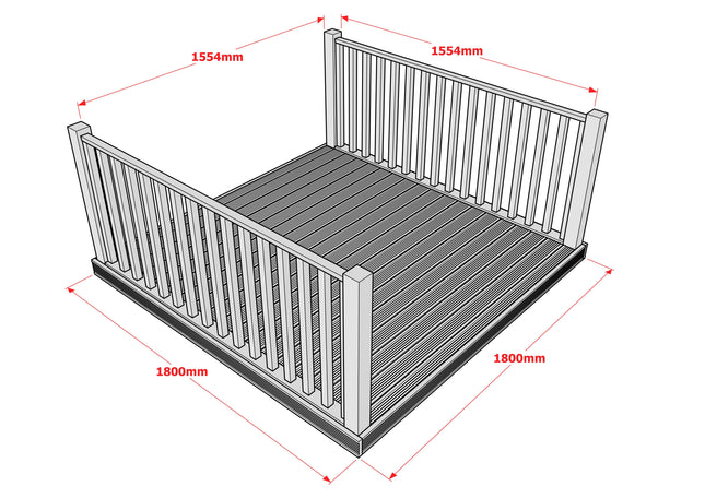 Decking Kit With Two Side Balustrade