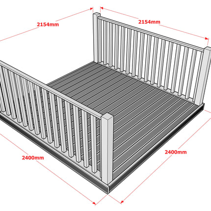 Decking Kit With Two Side Balustrade