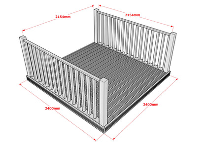 Decking Kit With Two Side Balustrade