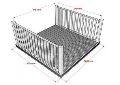Decking Kit With Two Side Balustrade