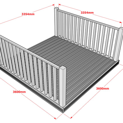 Decking Kit With Two Side Balustrade