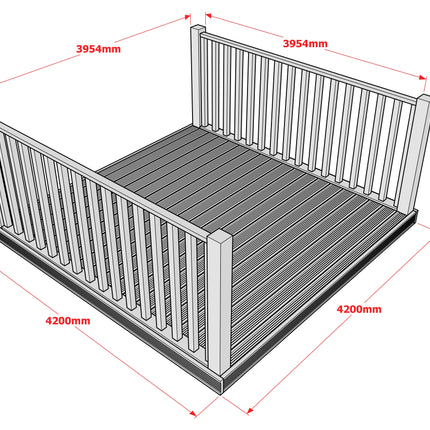 Decking Kit With Two Side Balustrade