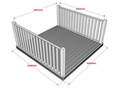 Decking Kit With Two Side Balustrade