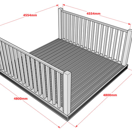 Decking Kit With Two Side Balustrade