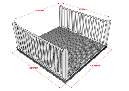 Decking Kit With Two Side Balustrade
