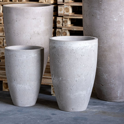 Vessara | Truffle – 75cm Extra Large Tall Concrete Planter – 61L Round Plant Pot