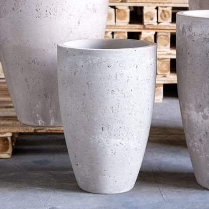 Vessara | Truffle – 75cm Extra Large Tall Concrete Planter – 61L Round Plant Pot