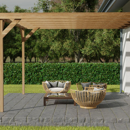 Wall-mounted Wooden Box Pergola Kit