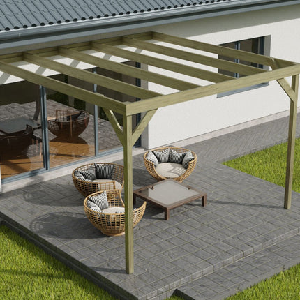Wall-mounted Wooden Box Pergola Kit
