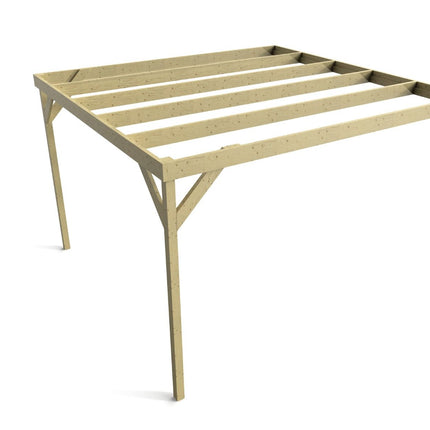 Wall-mounted Wooden Box Pergola Kit