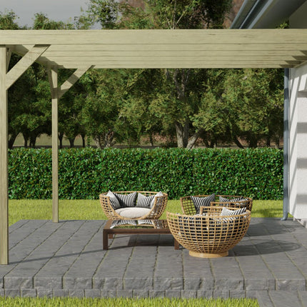 Wall-mounted Wooden Box Pergola Kit
