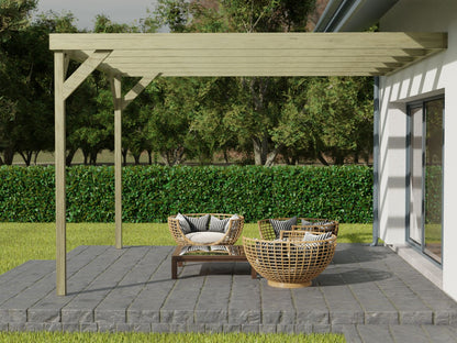 Wall-mounted Wooden Box Pergola Kit