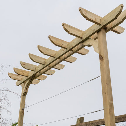 Corbel Double Beam Pergola, Plant Climbing Arbour - Sculpted brace