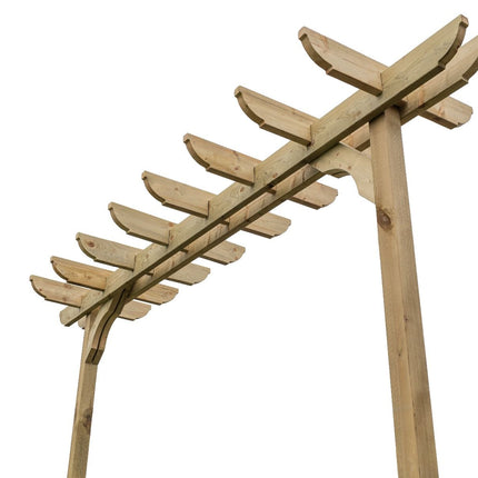 Corbel Double Beam Pergola, Plant Climbing Arbour - Sculpted brace