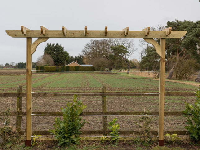 Corbel Double Beam Pergola, Plant Climbing Arbour - Sculpted brace
