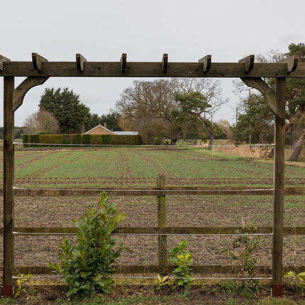 Corbel Double Beam Pergola, Plant Climbing Arbour - Sculpted brace