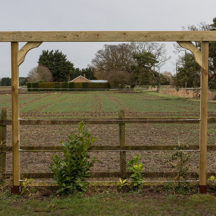 Screen Double Beam Pergola, Plant Climbing Arbour - Corbel Sculpted Brace