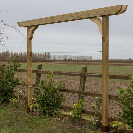 Screen Double Beam Pergola, Plant Climbing Arbour - Corbel Sculpted Brace