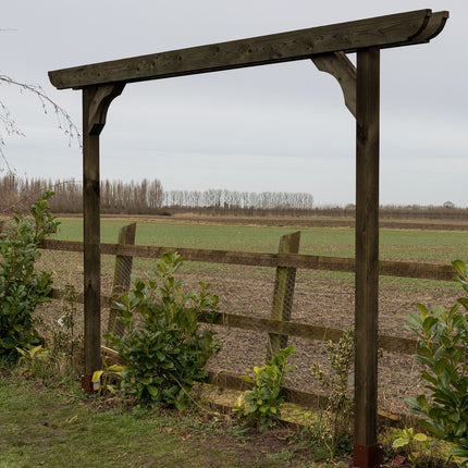 Screen Double Beam Pergola, Plant Climbing Arbour - Corbel Sculpted Brace