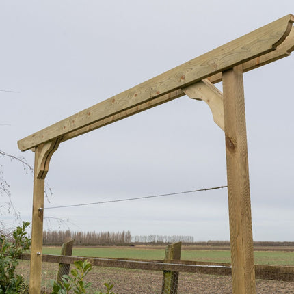 Screen Double Beam Pergola, Plant Climbing Arbour - Corbel Sculpted Brace