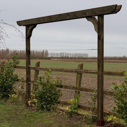 Screen Double Beam Pergola, Plant Climbing Arbour - Corbel Sculpted Brace