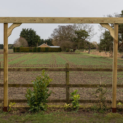 Screen Double Beam Pergola, Plant Climbing Arbour - Corbel Sculpted Brace