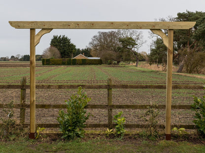 Screen Double Beam Pergola, Plant Climbing Arbour - Corbel Sculpted Brace