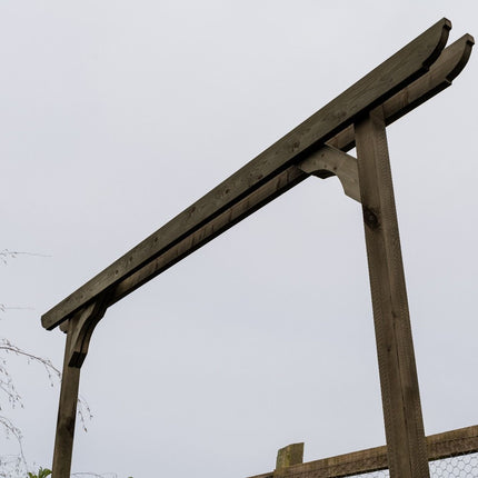 Screen Double Beam Pergola, Plant Climbing Arbour - Corbel Sculpted Brace