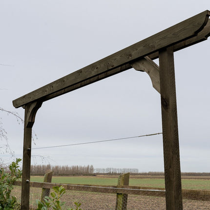Screen Double Beam Pergola, Plant Climbing Arbour - Corbel Sculpted Brace