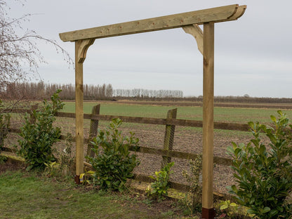 Screen Double Beam Pergola, Plant Climbing Arbour - Corbel Sculpted Brace
