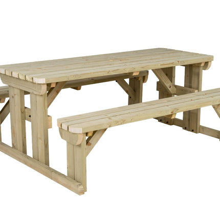 Abies Rounded Picnic Table and Benches Set