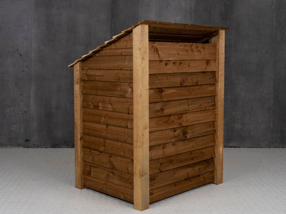 Wooden Log Store W-99cm, H-126cm Or 180cm, D-88cm - Brown Finish