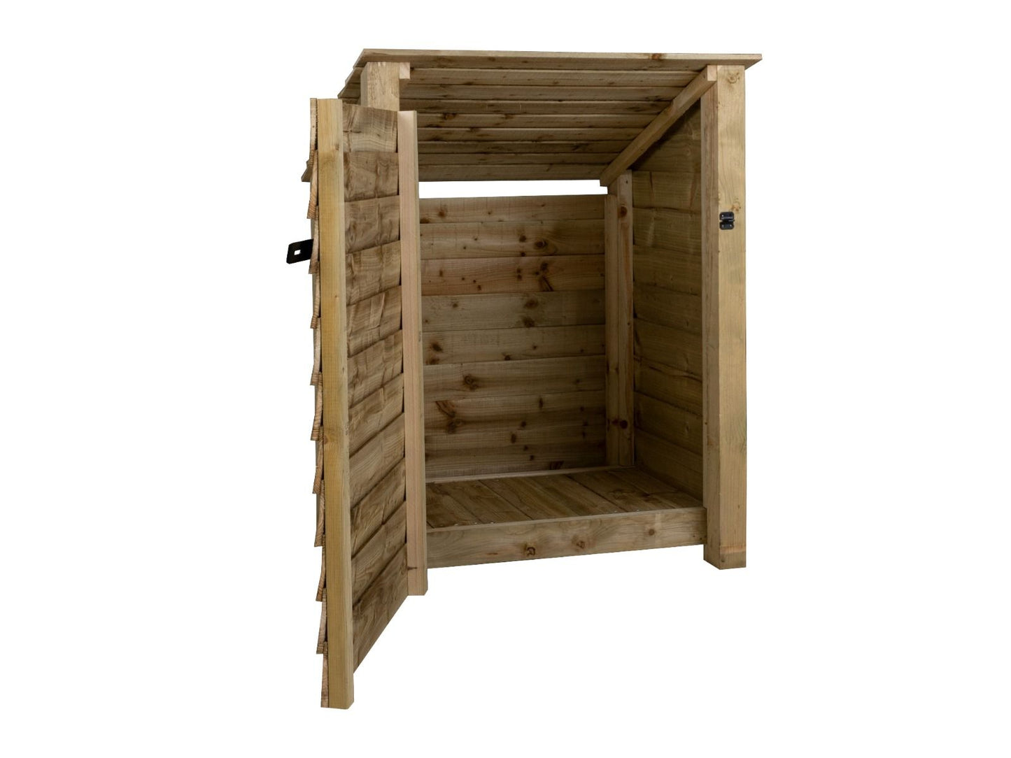 Wooden Garden Tool Storage with Shelf (Roof Sloping Back) W-99cm, H-126cm or 180cm, D-88cm