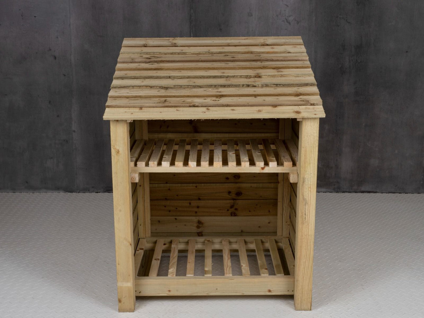 Wooden Log Store with Shelf W-99cm, H-126cm Or 180cm, D-88cm
