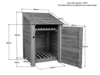 Wooden Garden Tool Storage with Shelf W-99cm, H-126cm or 180cm, D-88cm
