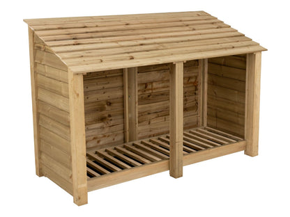 Wooden Log Store W-187cm, H-126cm or 180cm, D-88cm