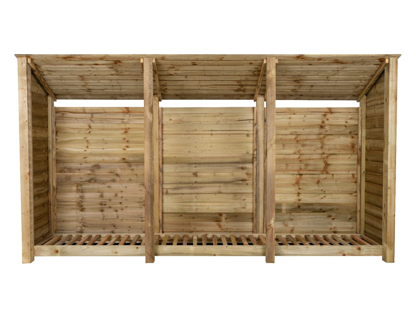 Wooden Log Store (Roof Sloping Back) W-335cm, H-126cm or 180cm, D-88cm