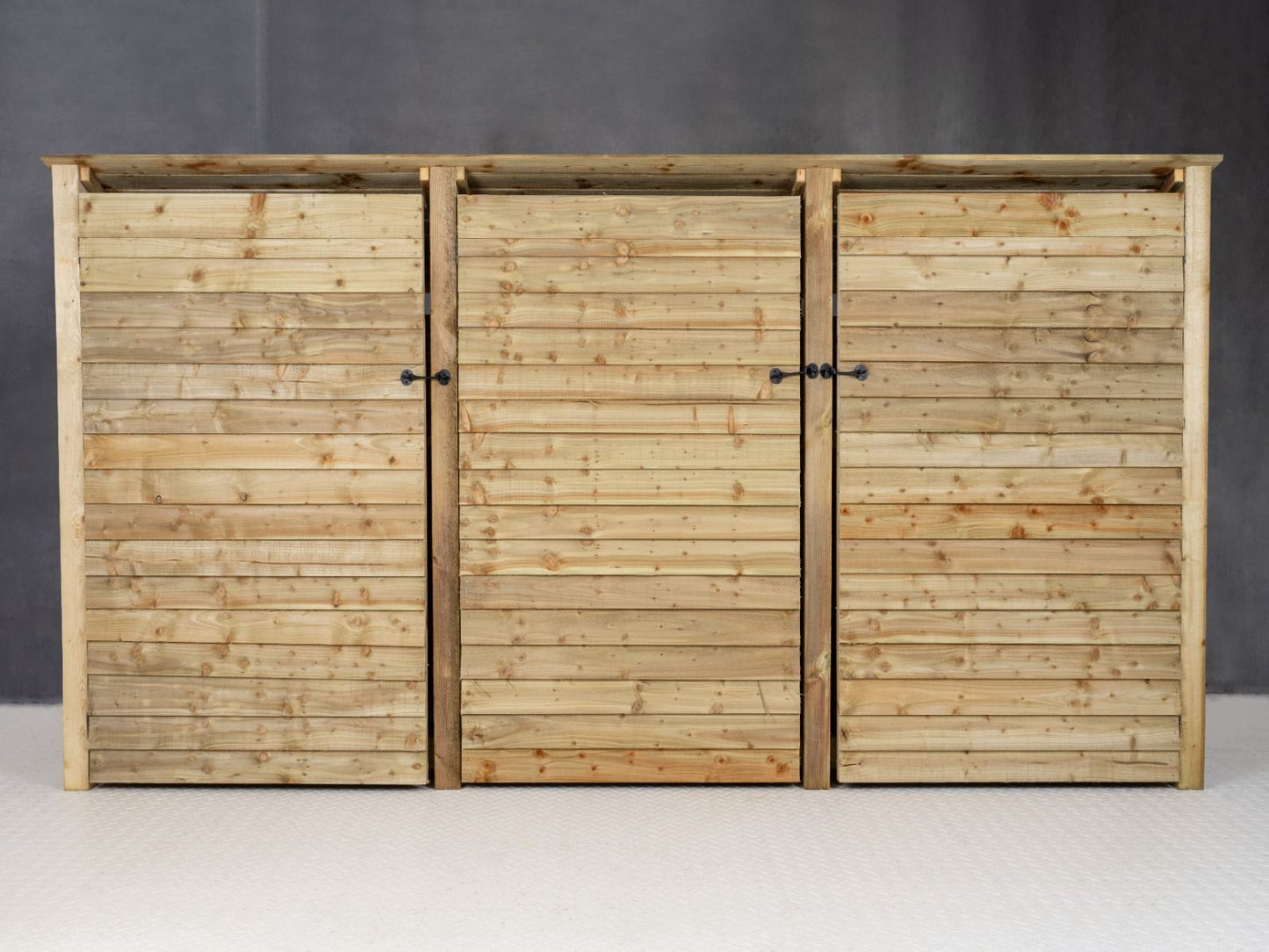 Wooden Log Store (Roof Sloping Back) with Doors W-335cm, H-126cm or 180cm, D-88cm