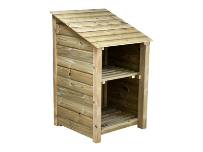 Wooden Premium Tongue/Groove Log Store with Shelf (W-79cm, H-126cm or H-180cm, D-88cm)