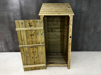 Wooden Premium Tongue/Groove Log Store with Door (W-79cm,H-126cm or H-180cm, D-88cm)