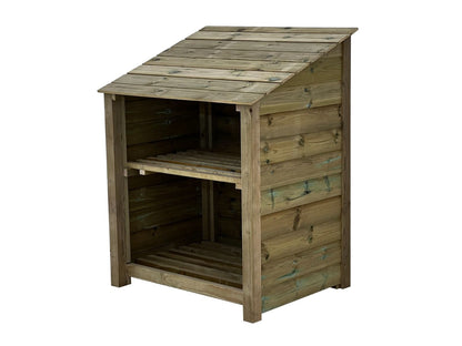 Wooden Premium Tongue/Groove Log Store with Shelf (W-99cm, H-126cm or H-180cm, D-88cm)