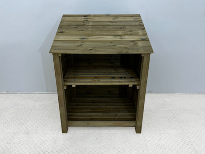 Wooden Premium Tongue/Groove Log Store with Shelf (W-99cm, H-126cm or H-180cm, D-88cm)