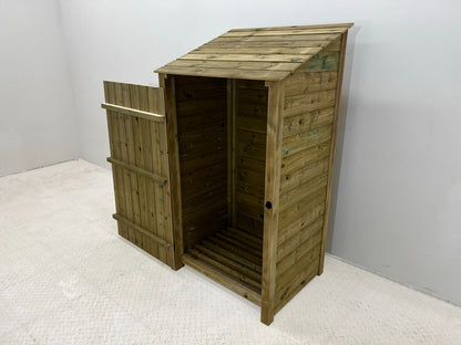 Wooden Premium Tongue/Groove Log Store with Door (W-99cm, H-126cm or H-180cm, D-88cm)