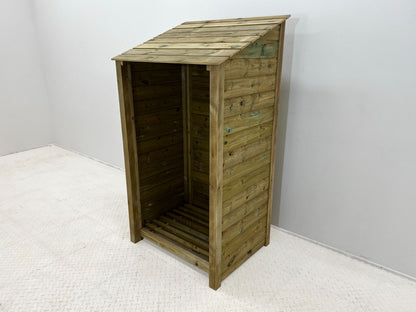 Wooden Premium Tongue/Groove Log Store (W-99cm, H-126cm or H-180cm, D-88cm)