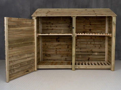 Wooden Garden Tool Storage with Shelf W-227cm, H-126cm or 180cm, D-88cm