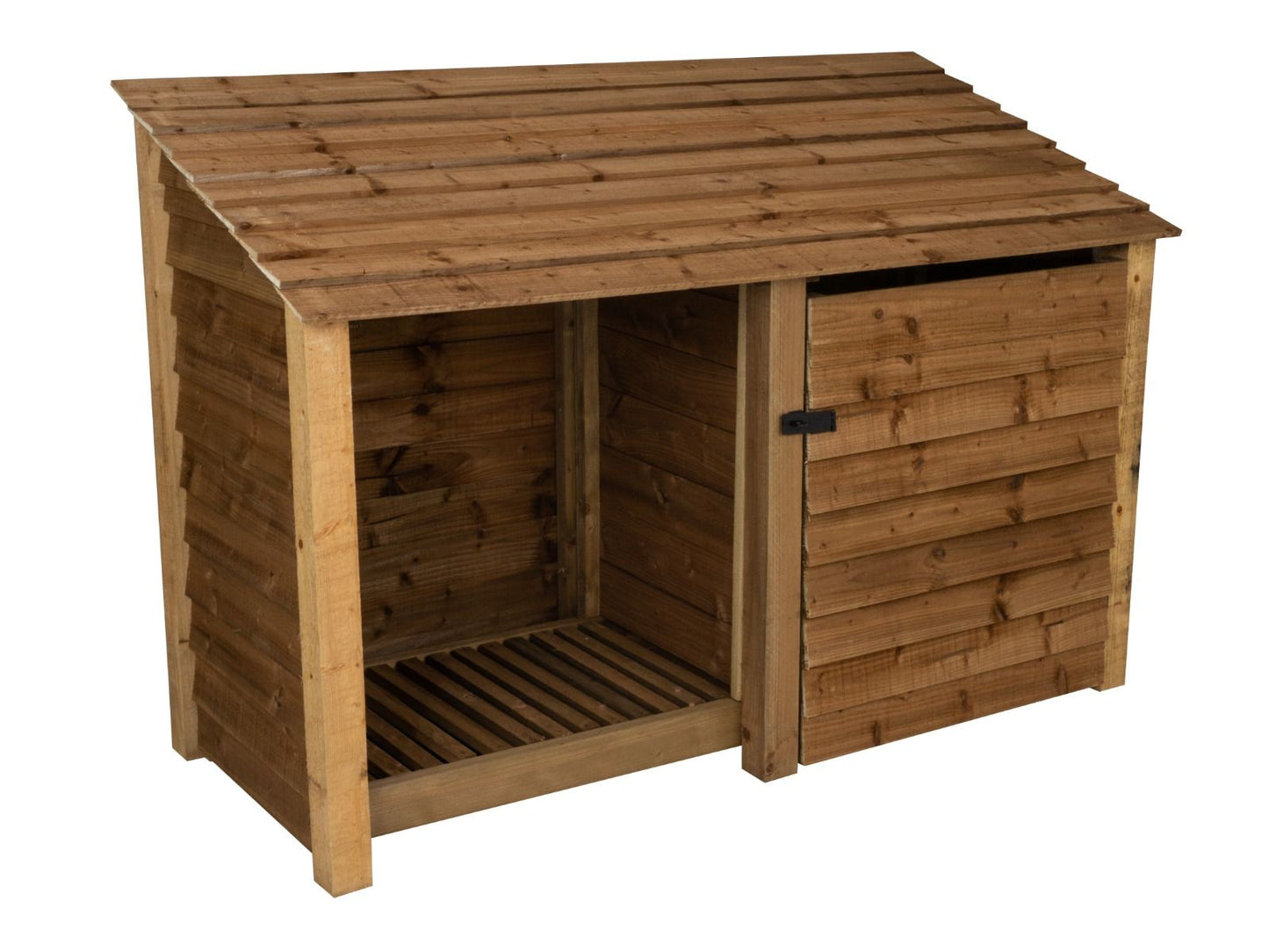 Wooden Garden Tool Storage W-187cm, H-126cm or 180cm, D-88cm - Brown Finish