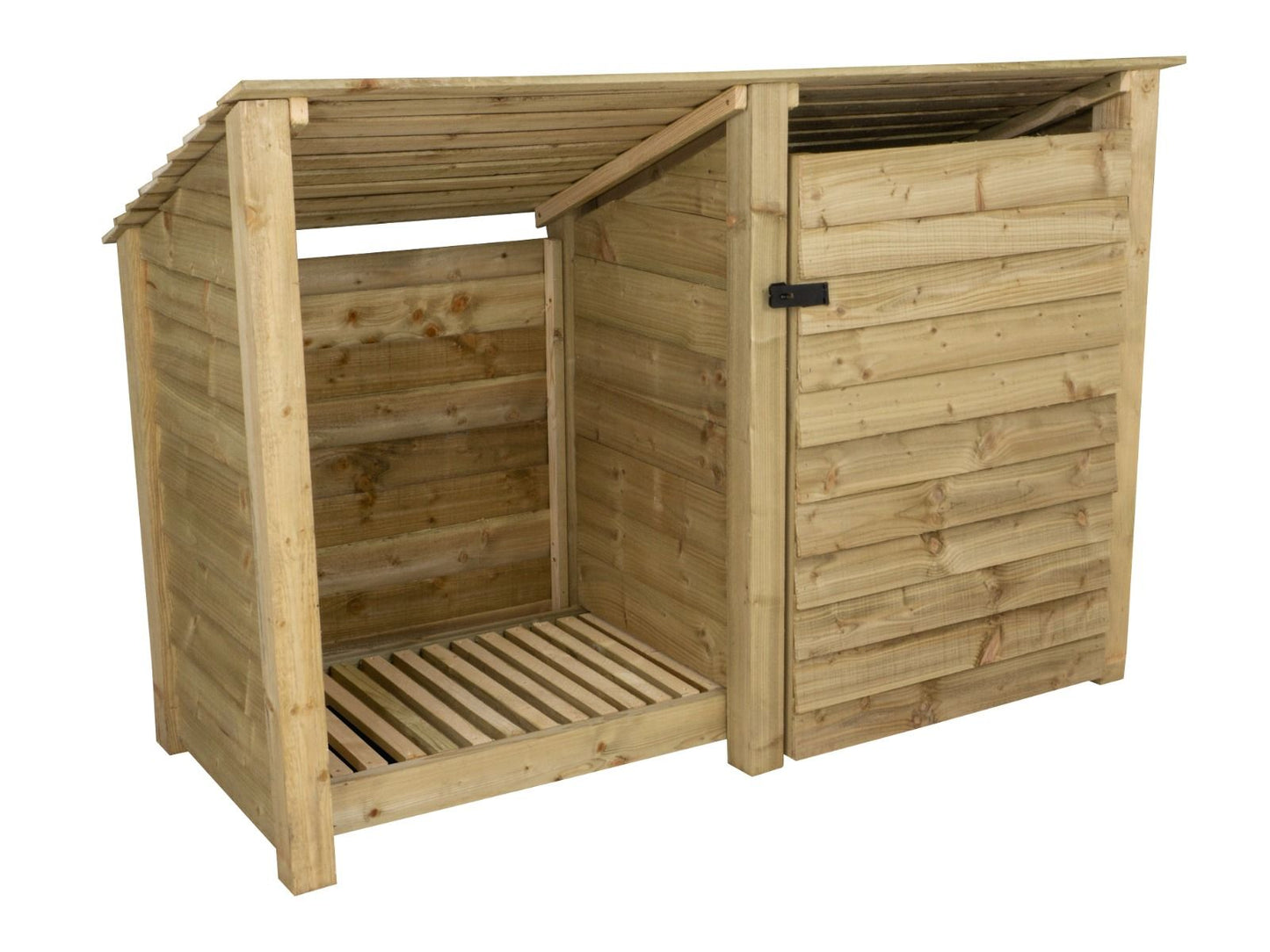 Wooden Garden Tool Storage (Roof Sloping Back) W-187cm, H-126cm or 180cm, D-88cm