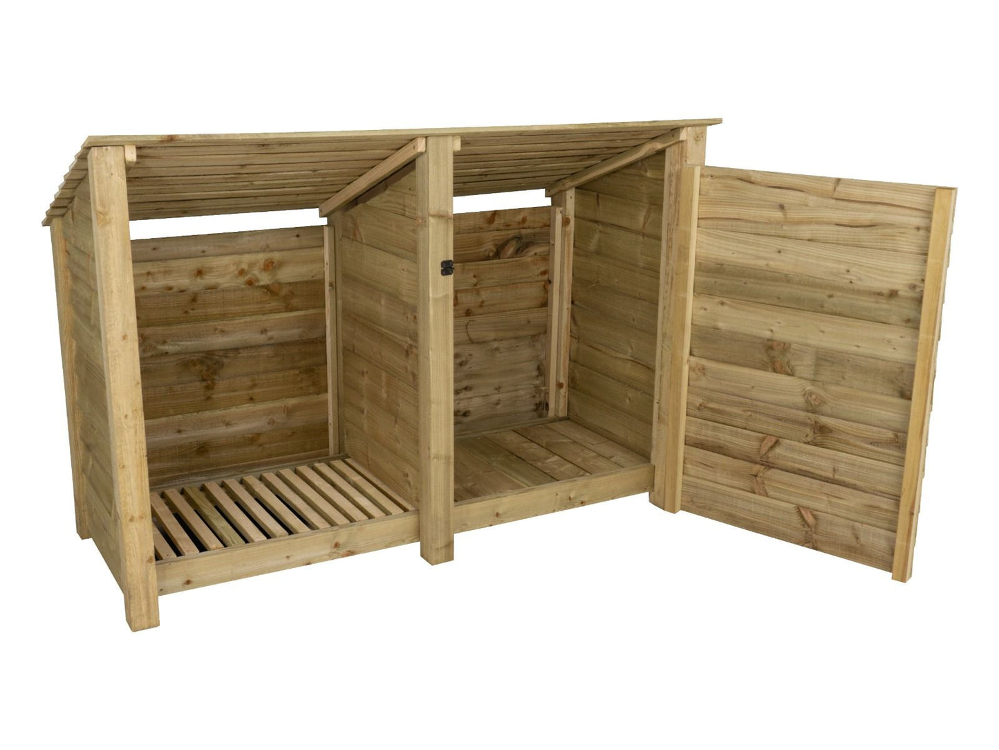 Wooden Garden Tool Storage (Roof Sloping Back) W-187cm, H-126cm or 180cm, D-88cm